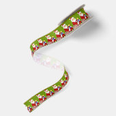 Frohe Weihnachts Weihnachtsmann & Kind Satinband (Rückseite)