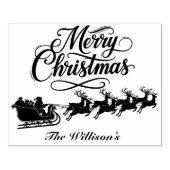 Frohe Weihnachts-Weihnachtsmann mit Namen Gummistempel (Prägung)