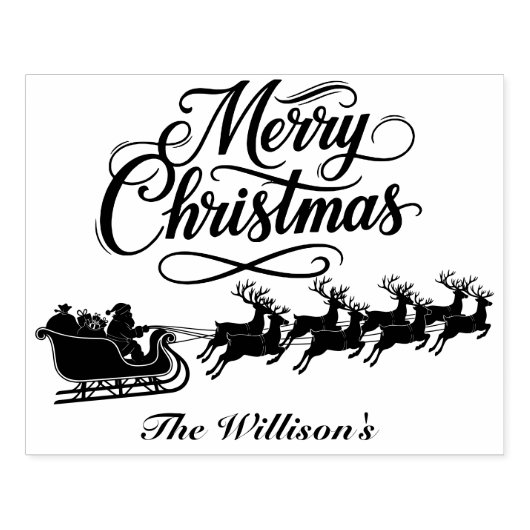 Frohe Weihnachts-Weihnachtsmann mit Namen Gummistempel (Prägung)