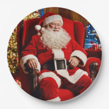 Frohe Weihnachts-Weihnachtsmann-Papierplatte