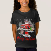 Frohe Weihnachts-Weihnachtsmann-Rentier-Bulldog mi T-Shirt (Vorderseite)