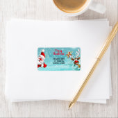 Frohe Weihnachts-Weihnachtsmann-Rücksendeadresse Adressaufkleber (Insitu)