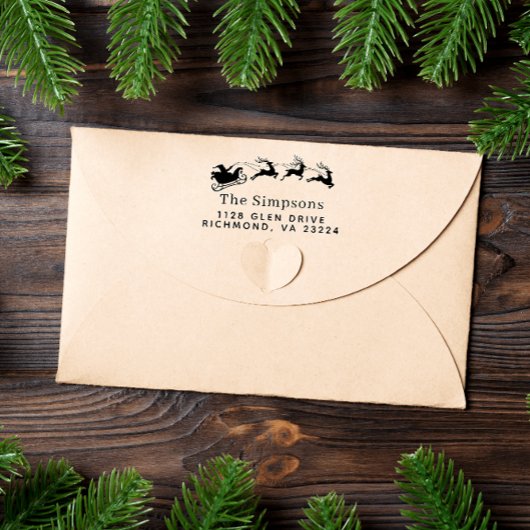 Frohe Weihnachts-Weihnachtsmann-Rücksendeadresse Permastempel