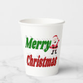 Frohe Weihnachts-Weihnachtsmann-Typografie Pappbecher (Rückseite)