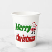 Frohe Weihnachts-Weihnachtsmann-Typografie Pappbecher (Vorderseite)