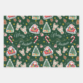 Frohe Weihnachts-Weihnachtsmann-Umschlagpapier Geschenkpapier Set (Vorderseite 3)