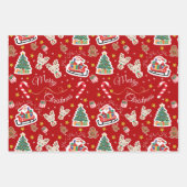 Frohe Weihnachts-Weihnachtsmann-Umschlagpapier Geschenkpapier Set (Vorderseite 2)