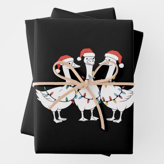 Frohe Weihnachts-Weihnachtsmannmütze Ducks Holiday Geschenkpapier Set (Beispiel)
