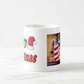 Frohe Weihnachts-Weihnachtsmannmütze Foto Typograf Kaffeetasse (Mittel)
