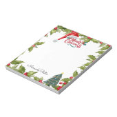 Frohe Weihnachts-Weihnachtsmannmütze Mistletoe Notizblock (Rotiert)