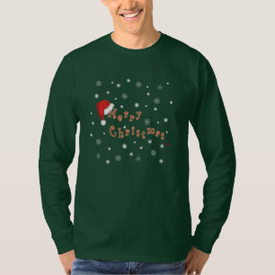 Frohe Weihnachts-Weihnachtsmannmütze mit Schneeflo T-Shirt