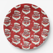 Frohe Weihnachts-Weihnachtsmannmütze Pappteller (Vorderseite)