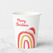 Frohe Weihnachts-Weihnachtsmannmütze Rainbow Moder Pappbecher (Vorderseite)