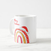 Frohe Weihnachts-Weihnachtsmannmütze Rainbow Moder Tasse (Vorderseite Links)