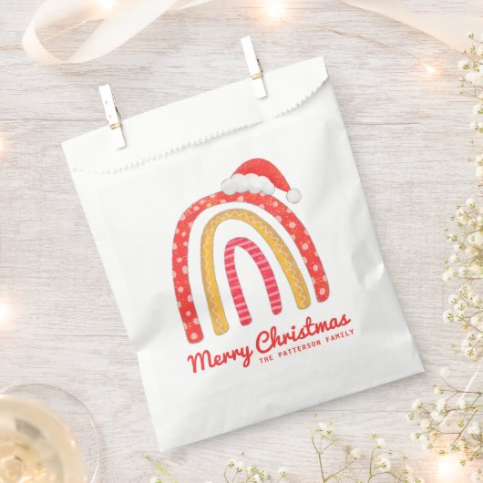 Frohe Weihnachts-Weihnachtsmannmütze Rainbow Perso Geschenktütchen (Ausgeschnitten)