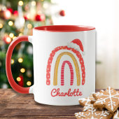 Frohe Weihnachts-Weihnachtsmannmütze Rainbow Perso Tasse