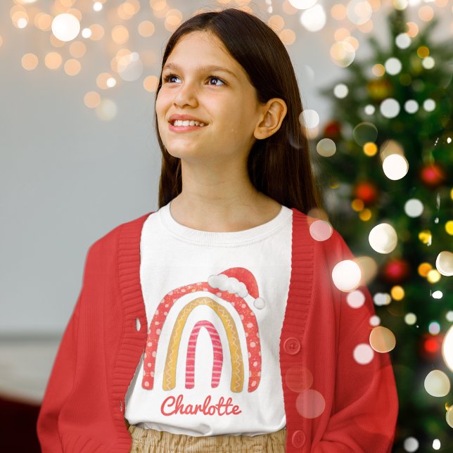 Frohe Weihnachts-Weihnachtsmannmütze Rainbow Perso Tri-Blend Shirt (Von Creator hochgeladen)