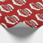 Frohe Weihnachts-Weihnachtsmannmütze Red Geschenkpapier (Ecke)