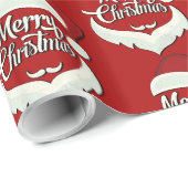 Frohe Weihnachts-Weihnachtsmannmütze Red Geschenkpapier (Rolleneckpunkt)