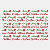 Frohe Weihnachts-Weihnachtsmannmütze Rot-Grün-Skri Geschenkpapier Set (Vorderseite 3)