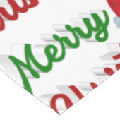 Frohe Weihnachts-Weihnachtsmannmütze Rot-Grün-Skri Tischdecke (Schrägansicht)