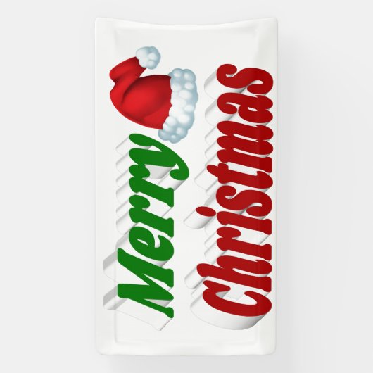 Frohe Weihnachts-Weihnachtsmannmütze rot-grüne Typ Banner (Vertikal)