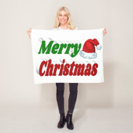 Frohe Weihnachts-Weihnachtsmannmütze rot-grüne Typ Fleecedecke