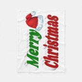 Frohe Weihnachts-Weihnachtsmannmütze rot-grüne Typ Fleecedecke (Vorderseite)