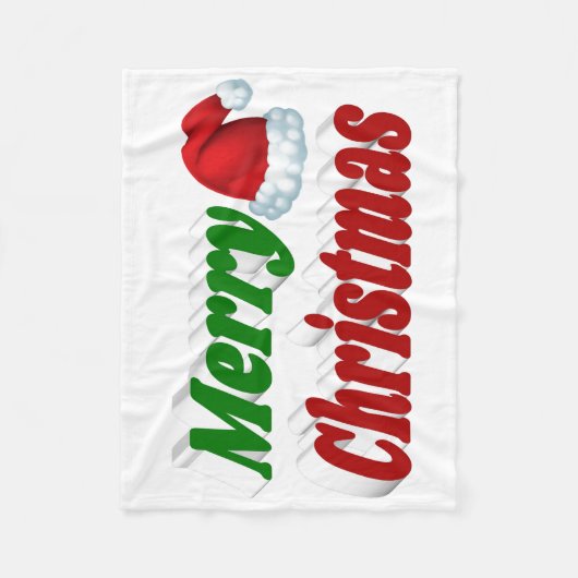 Frohe Weihnachts-Weihnachtsmannmütze rot-grüne Typ Fleecedecke (Vorderseite)