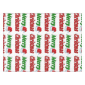 Frohe Weihnachts-Weihnachtsmannmütze rot-grüne Typ Tischdecke (Vorderseite (Horizontal))