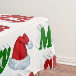 Frohe Weihnachts-Weihnachtsmannmütze rot-grüne Typ Tischdecke