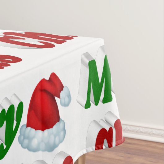 Frohe Weihnachts-Weihnachtsmannmütze rot-grüne Typ Tischdecke (Beispiel)
