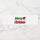 Frohe Weihnachts-Weihnachtsmannmütze rot-grüne Typ Wasserflaschenetikett (Einzelnes Label)