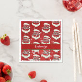 Frohe Weihnachts-Weihnachtsmannmütze Serviette (Beispiel)