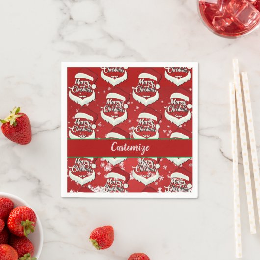Frohe Weihnachts-Weihnachtsmannmütze Serviette (Beispiel)