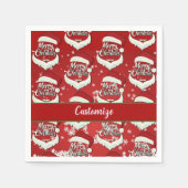 Frohe Weihnachts-Weihnachtsmannmütze Serviette (Vorderseite)