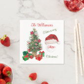 Frohe Weihnachts-Weihnachtsmannmütze Tree Golf Bal Serviette (Beispiel)