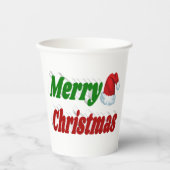 Frohe Weihnachts-Weihnachtsmannmütze Typografie Pappbecher (Vorderseite)