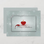 Frohe Weihnachts-Weihnachtsmannmütze und Kerze Postkarte (Vorne/Hinten)