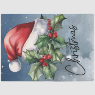 Frohe Weihnachts-Weihnachtsmannmütze und Weihnacht Seidenpapier