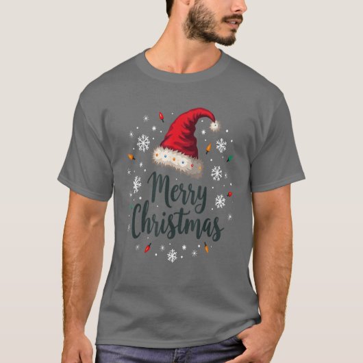 Frohe Weihnachts-Weihnachtsmannmütze Weihnachten F T-Shirt (Vorderseite)