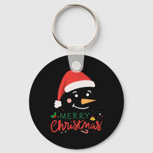 Frohe Weihnachts-Weihnachtsmannmütze Weihnachtsfam Schlüsselanhänger
