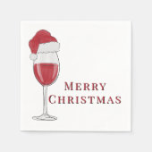 Frohe Weihnachts-Weihnachtsmannmütze Wein Glass Fe Serviette (Vorderseite)