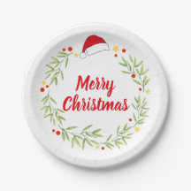 Frohe Weihnachts-Weihnachtsmannmütze Wreath Party