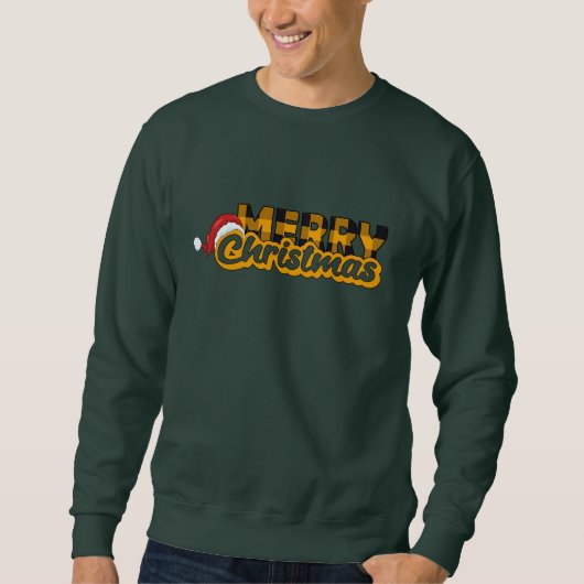 Frohe Weihnachts-Weihnachtsmannmützen Sweatshirt (Vorderseite)