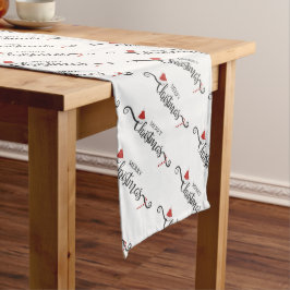 Frohe Weihnachts-Weihnachtsmannmützen und Candy Ca Mittelgroßer Tischläufer