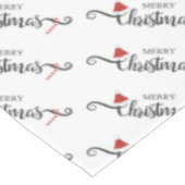 Frohe Weihnachts-Weihnachtsmannmützen und Candy Ca Tischdecke (Schrägansicht)