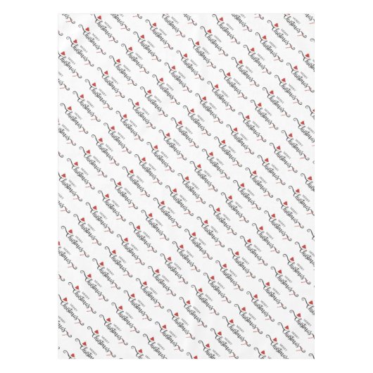 Frohe Weihnachts-Weihnachtsmannmützen und Candy Ca Tischdecke (Vorderseite)