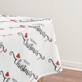 Frohe Weihnachts-Weihnachtsmannmützen und Candy Ca Tischdecke