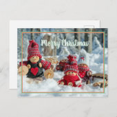 Frohe Weihnachts-Weihnachtspuppe Postkarte (Vorne/Hinten)